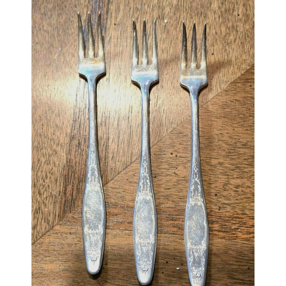 Franconia 3 Vintage Silver Plated Cocktail Forks International Silver 1922 HS117